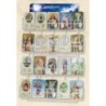 Carte priere plastifiee avec poincon dore imitation medaille H.8.5 x 5.4 cm, plusieurs saints..