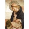 Carte priere plastifiee avec poincon dore imitation medaille H.8.5 x 5.4 cm, plusieurs saints..