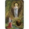 Carte priere plastifiee avec poincon dore imitation medaille H.8.5 x 5.4 cm, plusieurs saints..