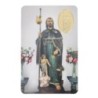 Carte priere plastifiee avec poincon dore imitation medaille H.8.5 x 5.4 cm, plusieurs saints..