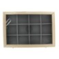 Boite présentoir en bois avec couvercle 35 x 24 x H. 5,5 cm - 12 compartiments