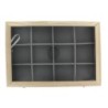 Boite présentoir en bois avec couvercle 35 x 24 x H. 5,5 cm - 12 compartiments
