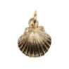 Coquille arrondie de saint Jacques de Compostelle en métal couleur dorée 1 face Ø 1,5 cm..