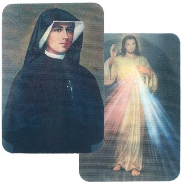 Carte bidimension relief plastifiee H.8.5 x 5 cm, plusieurs saints.