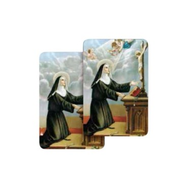Carte bidimension relief plastifiee H.8.5 x 5 cm, plusieurs saints.