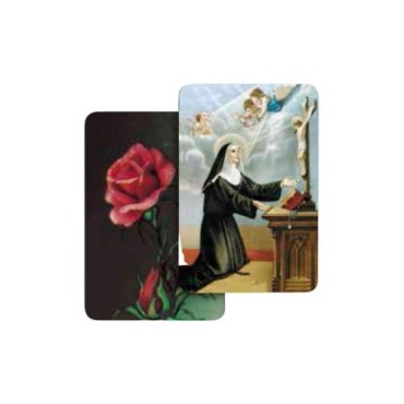 Carte bidimension relief plastifiee H.8.5 x 5 cm, plusieurs saints.