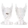 Anges en resine avec croix strass H. 17.50 cm, LOT DE 2 ASSORTIS.