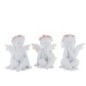 Boite de 6 anges assis en resine - H. 7.5 cm. 2 LOTS DE 3 ANGES ASSORTIS.
