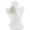 Ange blanc en résine avec cœur pailleté - hauteur 9 cm, livre en boite individuelle..