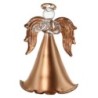 Ange en verre doré. Hauteur 9 cm. Série de 3 anges assortis, livrés en boîte individuelle.