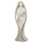 Vierge à l' enfant moderne en résine peinte a la main couleur beige et blanche - H. 14 cm.