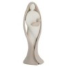 Vierge à l' enfant moderne en résine peinte a la main couleur beige et blanche - H. 14 cm.