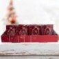 Crèche en verre H. 5 cm, présentoir de 12 pièces (6 lots de 2), livrées en boîtes rhodoïd.