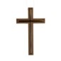 Croix d aube en résine marron avec liseré couleur dorée 10 cm et lacet blanc 60 cm..