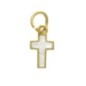 Croix de cou, petit modèle, couleur dorée et intérieur couleur blanc nacre, H. 1,2 cm. LOT DE 5.
