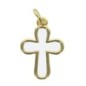 Croix de cou, couleur dorée et intérieur blanc, H. 1,8 cm..
