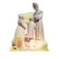 Bougeoir en plexi assemblable, avec représentations de saints. Livre avec une bougie, H. 13,5 cm. Plusieurs saints