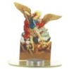 Bougeoir en plexi assemblable, avec représentations de saints. Livre avec une bougie, H. 13,5 cm. Plusieurs saints