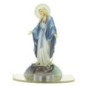 Bougeoir plexi assemblable avec représentations de saints, livré avec bougie, H 13,5 cm.