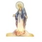 Bougeoir plexi assemblable avec représentations de saints, livré avec bougie, H 13,5 cm.