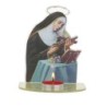 Bougeoir en plexi assemblable, avec représentations de saints. Livre avec une bougie, H. 13,5 cm. Plusieurs saints