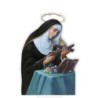 Bougeoir en plexi assemblable, avec représentations de saints. Livre avec une bougie, H. 13,5 cm. Plusieurs saints