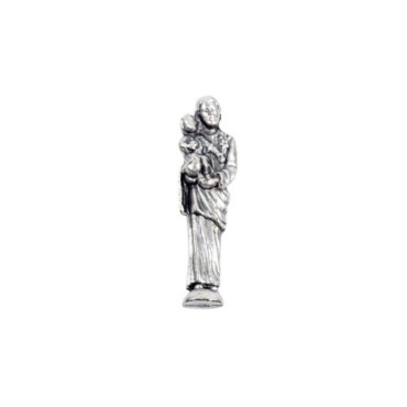 Mini statue métal présentée dans un étui plastique a glisser dans un porte monnaie Hauteur 2,5 cm, plusieurs saints..