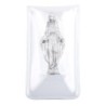 Mini statue métal présentée dans un étui plastique a glisser dans un porte monnaie Hauteur 2,5 cm, plusieurs saints..