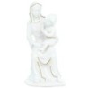 Statue blanche en albatre de la Vierge a l enfant avec filet couleur doree peinte a la main Hauteur 20 cm....