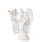 Statue blanche en albatre de saint Gabriel avec filet couleur doree Hauteur 19 cm....