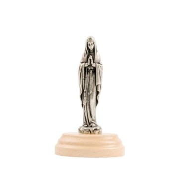 Statue en métal sur socle bois ovale, Hauteur 7 cm, plusieurs saints...
