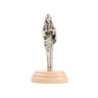 Statue en métal sur socle bois ovale, Hauteur 7 cm, plusieurs saints...