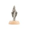 Statue en métal sur socle bois ovale, Hauteur 7 cm, plusieurs saints...