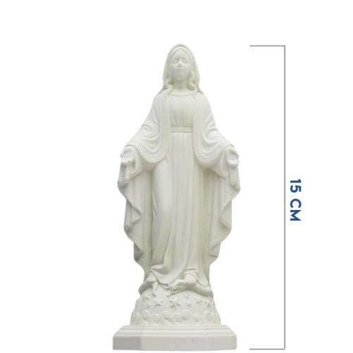 Statue fluorescente en résine de la Vierge Miraculeuse. Existes en différentes tailles.