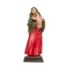Statue peinte a la main en resine Vierge a l enfant manteau rouge H. 12 cm.....