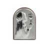 Support en bois a poser H. 7 x 4 cm sujet plaque laminee argentee de la communion, 2 modeles.