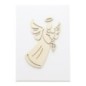 Cadre en bois blanc avec motif en bois découpé au laser, à poser ou suspendre. H. 18,5 x 13,5 cm.
