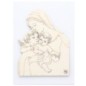 Cadre en bois blanc avec motif en bois découpé au laser, à poser ou suspendre. H. 18,5 x 13,5 cm.
