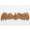 Cadre en bois blanc avec sujet Cène en bois découpé au laser a poser ou a suspendre H. 9 x 18 cm.