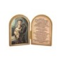 Diptyque en bois doré à chaud – 6 x 9 cm, image de saint avec prière, plusieurs saints.