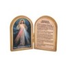 Diptyque en bois doré à chaud – 6 x 9 cm, image de saint avec prière, plusieurs saints.