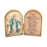 Diptyque en bois doré à chaud – 6 x 9 cm, image de saint avec prière, plusieurs saints.