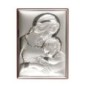 Support à poser ou suspendre H. 11 x 8 cm, décor en plaque laminée argentée.