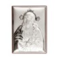 Support à poser ou suspendre H. 11 x 8 cm, décor en plaque laminée argentée.