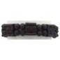 Bracelet sur elastique avec des grains carres et motif de croix, H 1.5 cm. Existe de differentes couleurs.