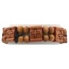 Bracelet sur elastique avec des grains carres et motif de croix, H 1.5 cm. Existe de differentes couleurs.