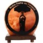 Lampe sel de l´Himalaya forme ronde Ø 15 cm, decor 3D, livree en boitee avec cordon et ampoule. Plusieurs saints