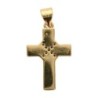 Croix de cou en coquille d'Ormeau/Paua avec torsade en pierres OZ dorée en laiton, hauteur 2 cm.
