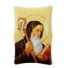 Cadre en bois a suspendre ou a poser H. 11 x 7 cm avec image, plusieurs saints.