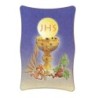 Cadre en bois a suspendre ou a poser H. 11 x 7 cm avec image, plusieurs saints.